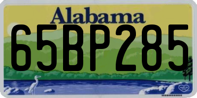 AL license plate 65BP285