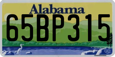 AL license plate 65BP315