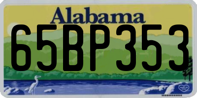 AL license plate 65BP353