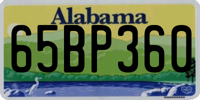 AL license plate 65BP360