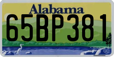 AL license plate 65BP381