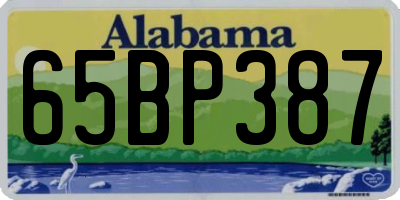 AL license plate 65BP387