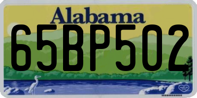 AL license plate 65BP502