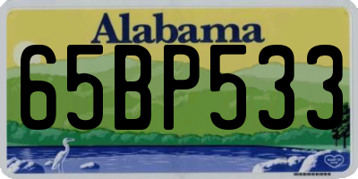 AL license plate 65BP533