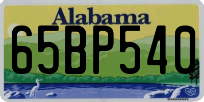 AL license plate 65BP540