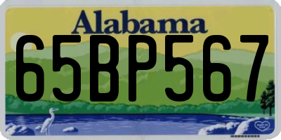 AL license plate 65BP567