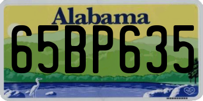 AL license plate 65BP635