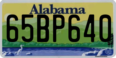 AL license plate 65BP640