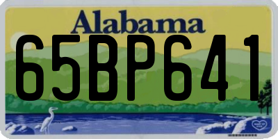 AL license plate 65BP641