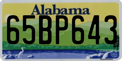 AL license plate 65BP643