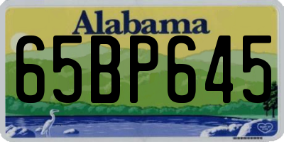 AL license plate 65BP645