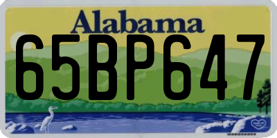 AL license plate 65BP647