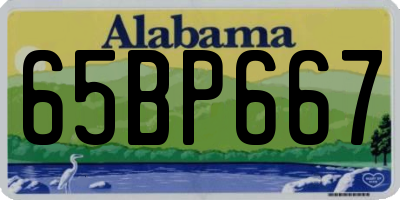 AL license plate 65BP667