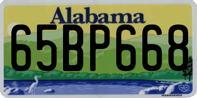 AL license plate 65BP668