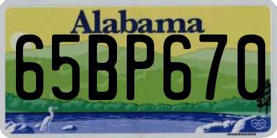 AL license plate 65BP670