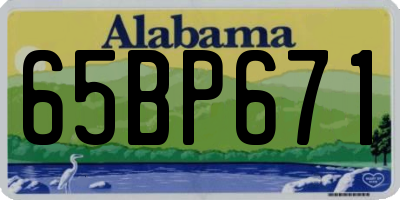 AL license plate 65BP671
