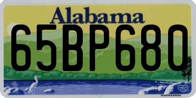 AL license plate 65BP680