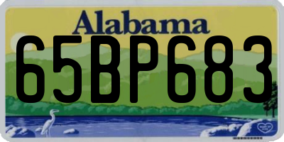 AL license plate 65BP683