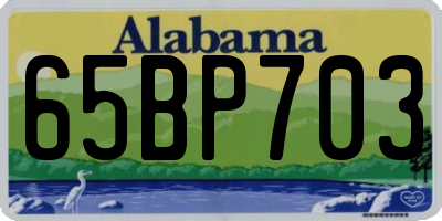 AL license plate 65BP703