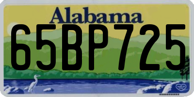 AL license plate 65BP725