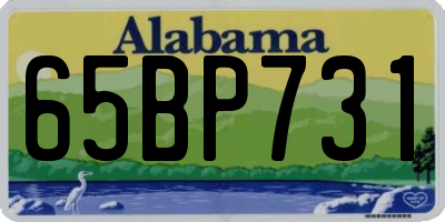 AL license plate 65BP731