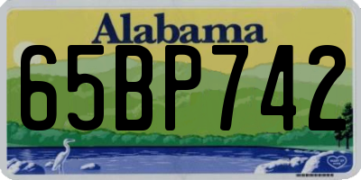 AL license plate 65BP742