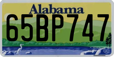 AL license plate 65BP747