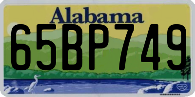 AL license plate 65BP749