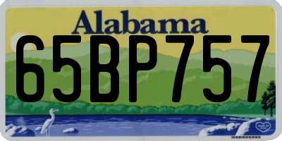 AL license plate 65BP757