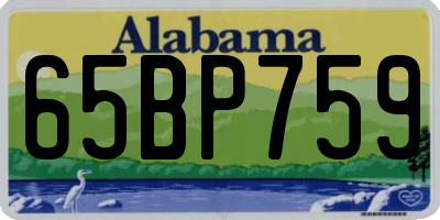 AL license plate 65BP759