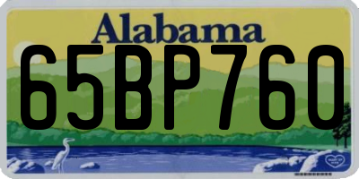 AL license plate 65BP760