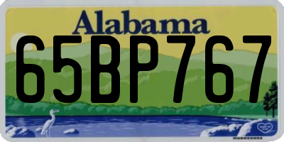 AL license plate 65BP767