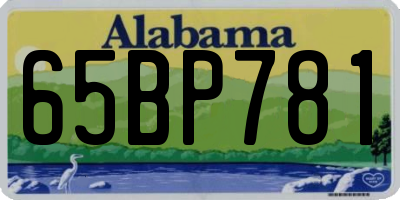 AL license plate 65BP781
