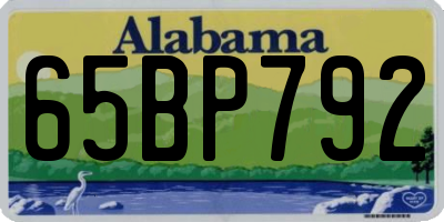 AL license plate 65BP792