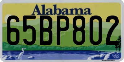 AL license plate 65BP802