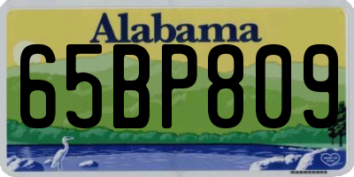 AL license plate 65BP809