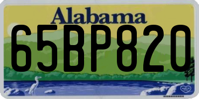 AL license plate 65BP820