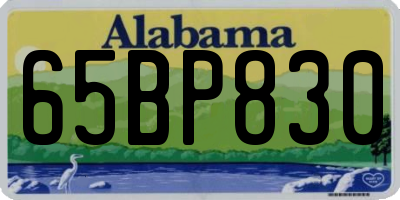 AL license plate 65BP830
