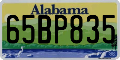 AL license plate 65BP835