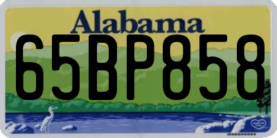 AL license plate 65BP858