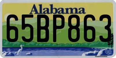 AL license plate 65BP863