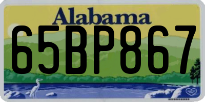 AL license plate 65BP867
