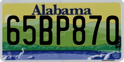 AL license plate 65BP870