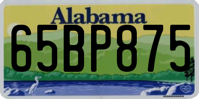 AL license plate 65BP875