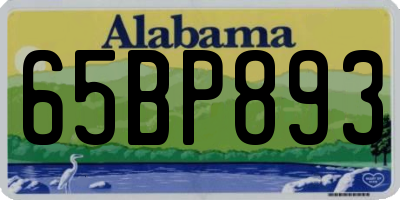 AL license plate 65BP893