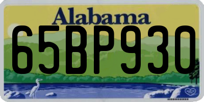 AL license plate 65BP930