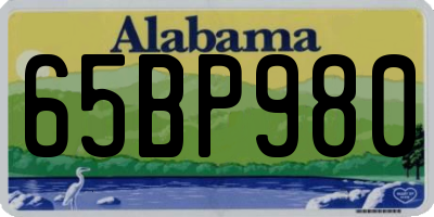 AL license plate 65BP980
