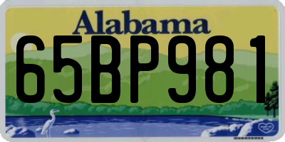 AL license plate 65BP981