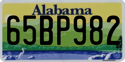 AL license plate 65BP982