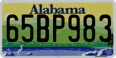 AL license plate 65BP983